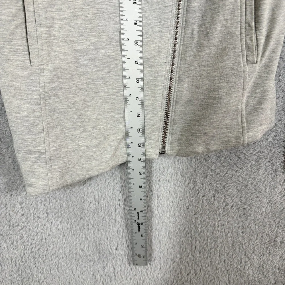 Helmut Lang Villous Asymmetrical Zip Moto Jacket Drape Collar‎ Sz L Gray Heather
